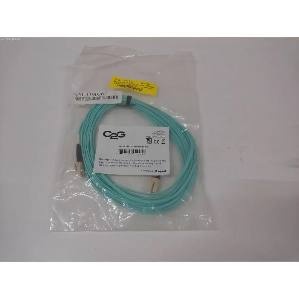 26.2ft (8m) LC-LC 50/125 OM4 Duplex Multimode PVC Fiber Optic Cable - Aqua